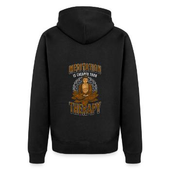 Yoga Paix Spirituel - Veste à capuche bio Premium Unisexe - noir - Dos - Nico (187cm)