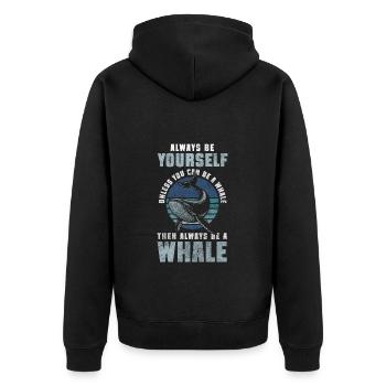 baleines baleines baleines bleues mammifères poissons - Veste à capuche bio Premium Unisexe - noir - Dos - Nico (187cm)