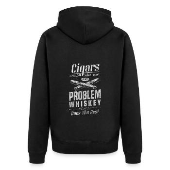 Cigare fumeur Gentlemen Lifestyle Whisky - Veste à capuche bio Premium Unisexe - noir - Dos - Nico (187cm)