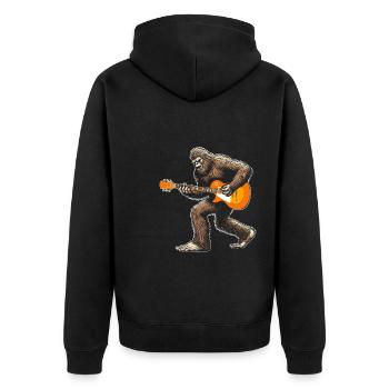 Bigfoot playing guitar with left hand guitarist - Unisex Premium Organic Zip Hoodie - black - Back - Nico (187cm)