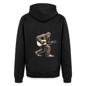 bigfoot guiter classic guitar guitarist - Unisex Premium Organic Zip Hoodie - black - Back - Nico (187cm)