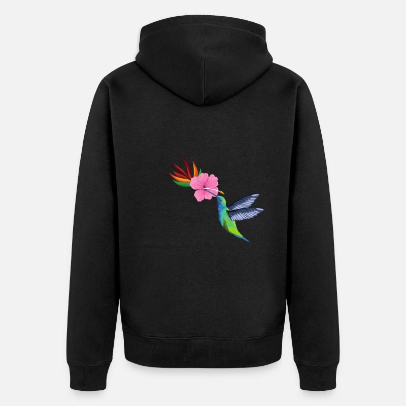 Graine de fleur de colibri - Veste à capuche bio Premium Unisexe - noir