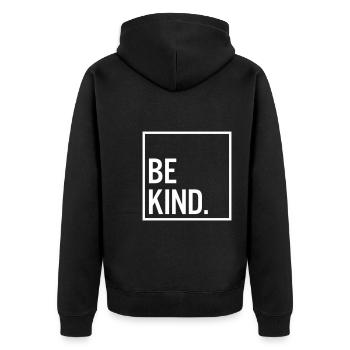 Be kind. - Unisex Premium Organic Zip Hoodie - black - Back - Nico (187cm)