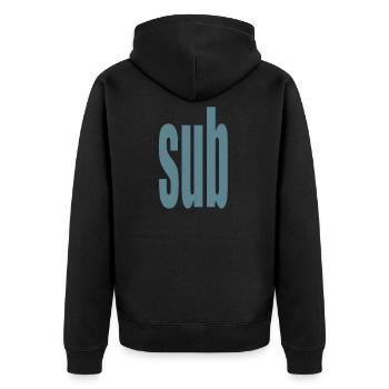 sub - Unisex Premium Bio Zip Hoodie - Schwarz - Hinten - Nico (187cm)