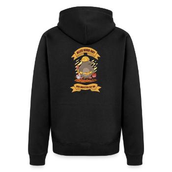 Lustiges Maulwurf Design - Unisex Premium Bio Zip Hoodie - Schwarz - Hinten - Nico (187cm)