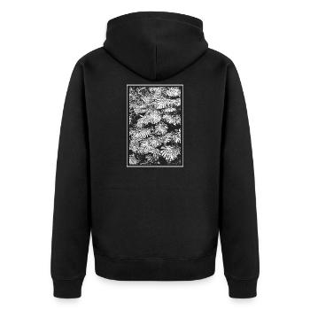 Fleurs en Silhouette Noir Blanc - Veste à capuche bio Premium Unisexe - noir - Dos - Nico (187cm)