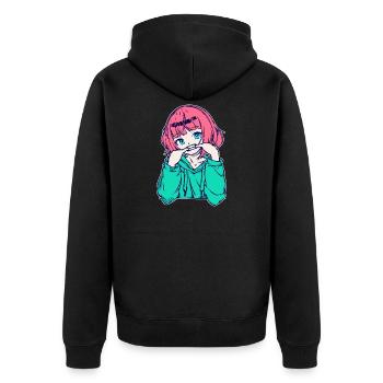 Filles Anime Bande dessinée Japonaise Manga - Veste à capuche bio Premium Unisexe - noir - Dos - Nico (187cm)