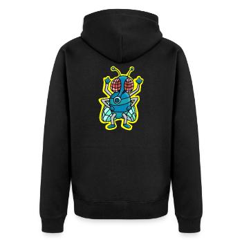 Fuck You - Noeud papillon, symbole cool et amusant - Veste à capuche bio Premium Unisexe - noir - Dos - Nico (187cm)