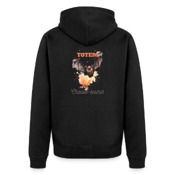 Mon animal totem c'est la chauve-souris - Veste à capuche bio Premium Unisexe - noir - Dos - Nico (187cm)