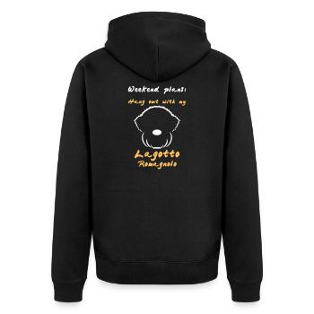 Weekend 2 - Unisex Premium Organic Zip Hoodie - black - Back - Nico (187cm)