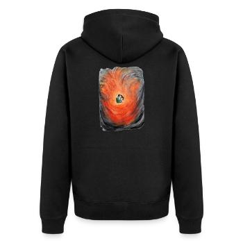 Romantic Fire Dance Artistic Lovers Couple Design - Unisex Premium Organic Zip Hoodie - black - Back - Nico (187cm)
