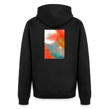 Lunar Veil - Unisex Premium Organic Zip Hoodie - black - Back - Nico (187cm)