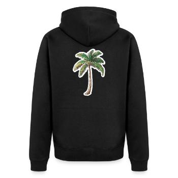 Palm tree - Unisex Premium Organic Zip Hoodie - black - Back - Nico (187cm)