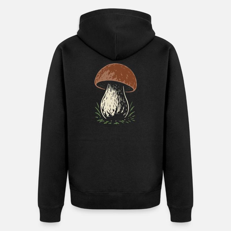 Cueilleur de cèpes - champignons - dicton - Veste à capuche bio Premium Unisexe - noir