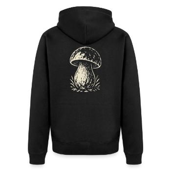 Cueilleur de cèpes - champignons - dicton - Veste à capuche bio Premium Unisexe - noir - Dos - Nico (187cm)