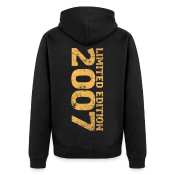 Limited Edition 2007 18th Birthday Gift - Unisex Premium Organic Zip Hoodie - black - Back - Nico (187cm)