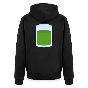 Grüner Saft im Glas - Unisex Premium Bio Zip Hoodie - Schwarz - Hinten - Nico (187cm)