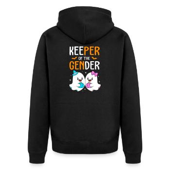 Halloween Gender Reveal - Unisex Premium Bio Zip Hoodie - Schwarz - Hinten - Nico (187cm)