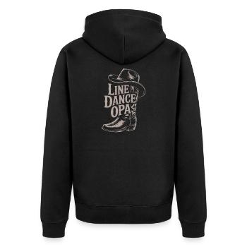 Line Dance Grandpa's Western Boot - Unisex Premium Organic Zip Hoodie - black - Back - Nico (187cm)