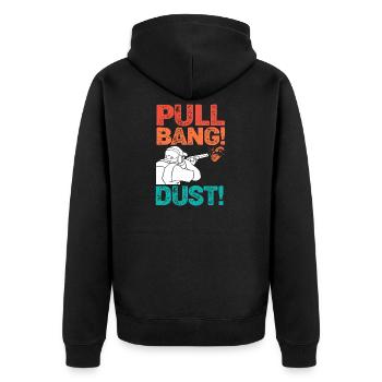 Clay pigeons - Unisex Premium Organic Zip Hoodie - black - Back - Nico (187cm)