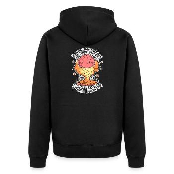 Professional Overthinker - Brain Explosion! - Unisex Premium Organic Zip Hoodie - black - Back - Nico (187cm)