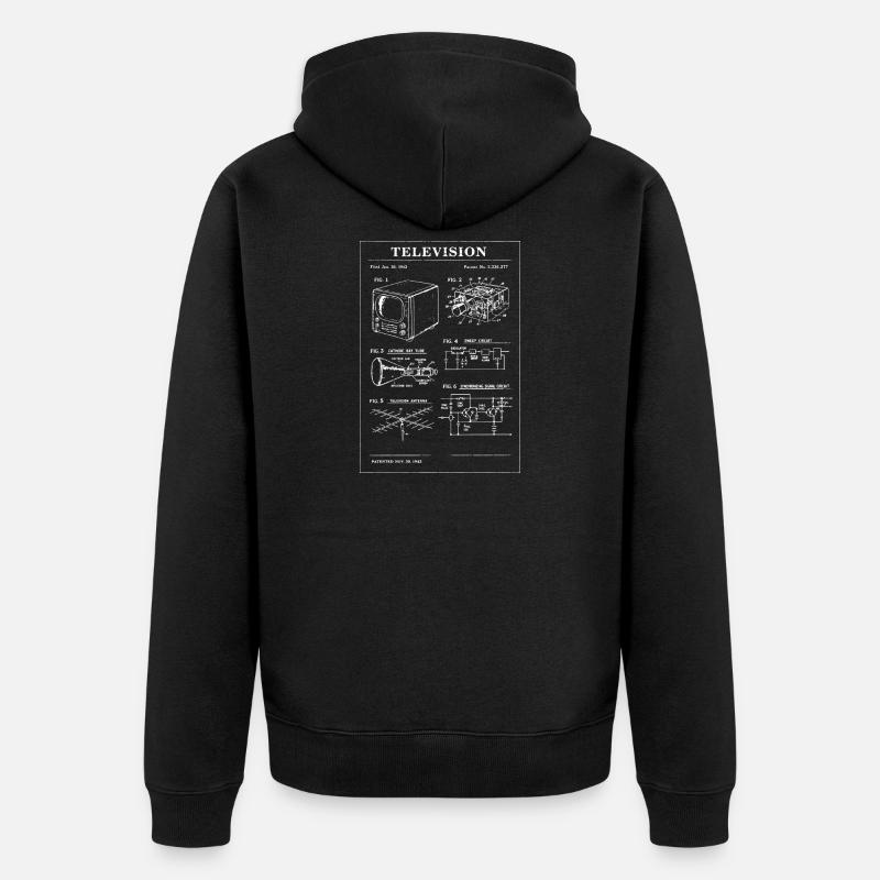 Plan de télévision rétro - Veste à capuche bio Premium Unisexe - noir