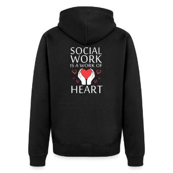 Travailleur social Pédagogue social Travailleur social - Veste à capuche bio Premium Unisexe - noir - Dos - Nico (187cm)