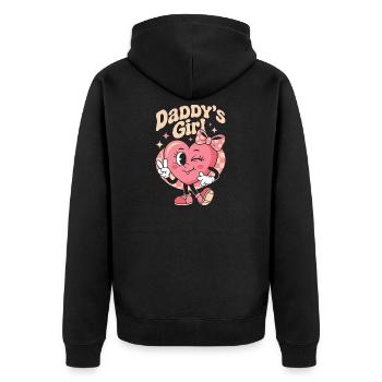 Daddys Girl Retro Heart Cute Pink Family - Unisex Premium Organic Zip Hoodie - black - Back - Nico (187cm)