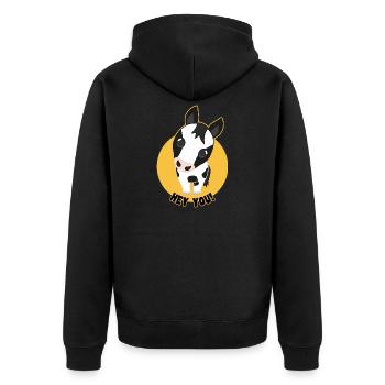 Dessin animé de cheval « Hey You » - Veste à capuche bio Premium Unisexe - noir - Dos - Nico (187cm)