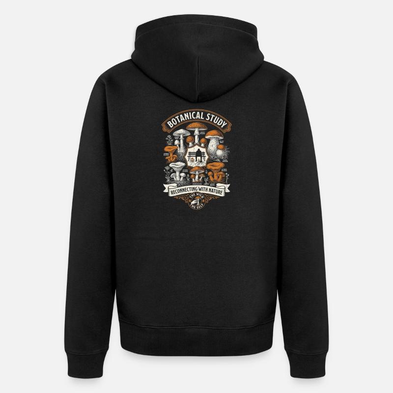 Botanical Study - Unisex Premium Bio Zip Hoodie - Schwarz