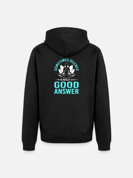 Zen Meditation Buddhism Buddhist Buddha Chakra - Unisex Premium Organic Zip Hoodie - black