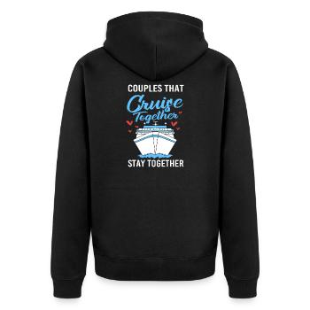 Kreuzfahrt Kreuzfahrtschiff - Unisex Premium Bio Zip Hoodie - Schwarz - Hinten - Nico (187cm)