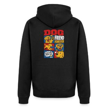 Dog Friend Forever Golden Retriever - Unisex Premium Bio Zip Hoodie - Schwarz - Hinten - Nico (187cm)