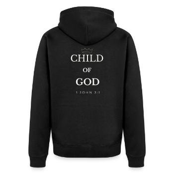 Enfant de Dieu, Couronne Jean 3:1 - Veste à capuche bio Premium Unisexe - noir - Dos - Nico (187cm)