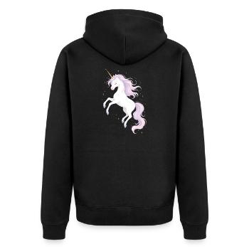 Illustration de licorne magique - Veste à capuche bio Premium Unisexe - noir - Dos - Nico (187cm)