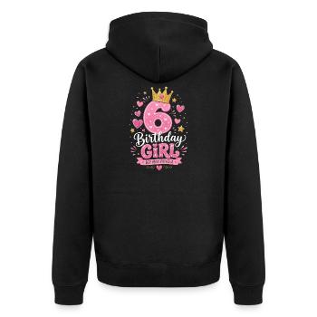 Couronne pailletée de la fille d’anniversaire 6 - Veste à capuche bio Premium Unisexe - noir - Dos - Nico (187cm)