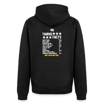 Signe du zodiaque Taureau - Veste à capuche bio Premium Unisexe - noir - Dos - Nico (187cm)