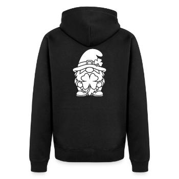 Nain chanceux avec trèfle - Veste à capuche bio Premium Unisexe - noir - Dos - Nico (187cm)
