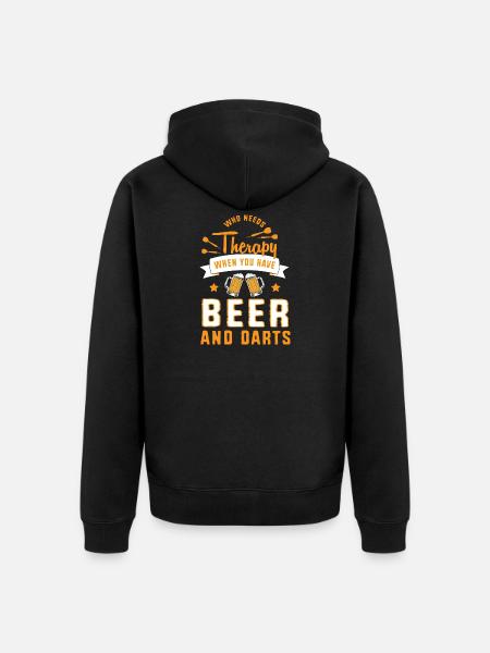 Dart Dartboard Dartpfeil - Unisex Premium Bio Zip Hoodie - Schwarz