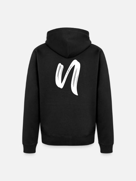 N - Unisex Premium Bio Zip Hoodie - Schwarz