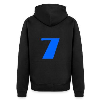 7. BIRTHDAY. HAPPY BIRTHDAY - Unisex Premium Organic Zip Hoodie - black - Back - Nico (187cm)