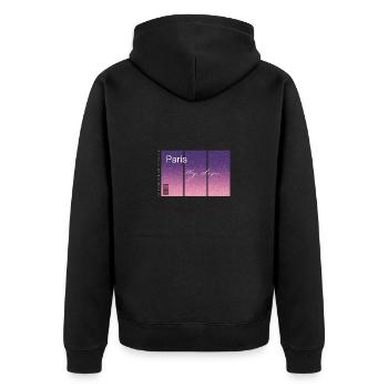 Paris, my love. Souvenir WITH GPS data - Unisex Premium Organic Zip Hoodie - black - Back - Nico (187cm)
