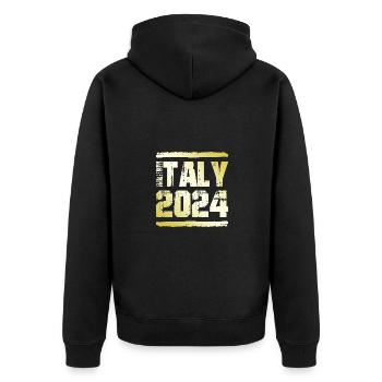 Italie 2024 Médaille d’or - Veste à capuche bio Premium Unisexe - noir - Dos - Nico (187cm)