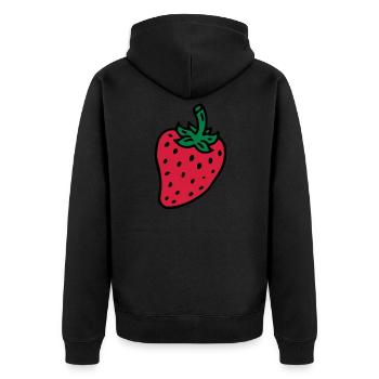 Strawberry Strawberry Berry - Unisex Premium Organic Zip Hoodie - black - Back - Nico (187cm)