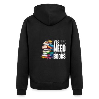 Yes i really do need all these books - Veste à capuche bio Premium Unisexe - noir - Dos - Nico (187cm)