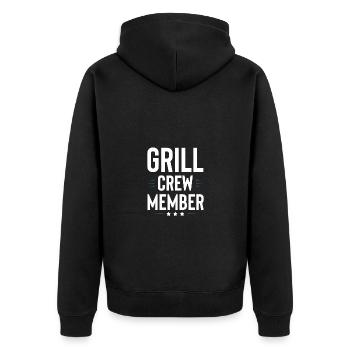 Grill Crew - Unisex Premium Bio Zip Hoodie - Schwarz - Hinten - Nico (187cm)