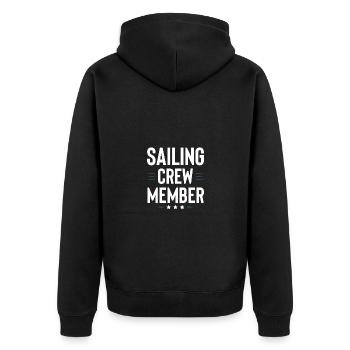 Sailing Crew - Unisex Premium Organic Zip Hoodie - black - Back - Nico (187cm)