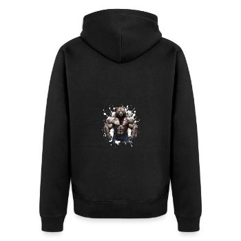 Musculation des muscles de l’ours grizzly - Veste à capuche bio Premium Unisexe - noir - Dos - Nico (187cm)