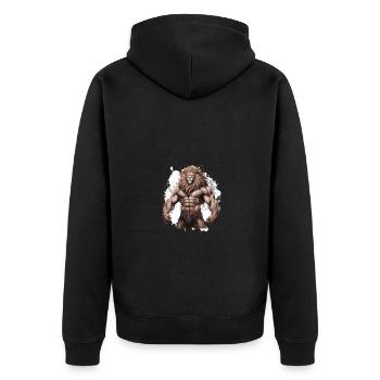 Gymnase de musculation Lion Muscles - Veste à capuche bio Premium Unisexe - noir - Dos - Nico (187cm)