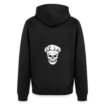 Chef squelette de crâne de cuisinier - Veste à capuche bio Premium Unisexe - noir - Dos - Nico (187cm)